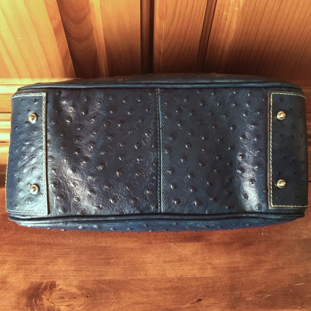 Dooney & Bourke Navy Ostrich Satchel - Picture 7 of 9